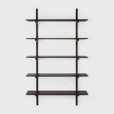 Ethnicraft Wandrek 'PI' Gevernist Mahoniehout, Met 5 planken, kleur Donkerbruin