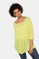 Ulla Popken Longshirt, A-lijn, kant aan hals, 3/4 mouwen - Grote Maten - thumbnail