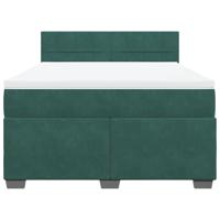 Boxspring met matras fluweel donkergroen 160x200 cm - thumbnail