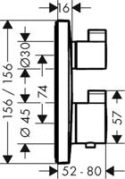 Hansgrohe Thermostaat Afbouwdeel Ecostat Square 2 functies Mat Zwart - thumbnail