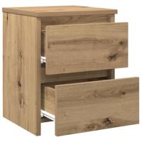 Nachtkastjes 2 st 30x30x40cm bewerkt hout artisanaal eikenkleur - thumbnail