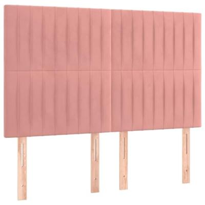 Boxspring met matras fluweel roze 140x190 cm