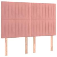 Boxspring met matras fluweel roze 140x190 cm - thumbnail