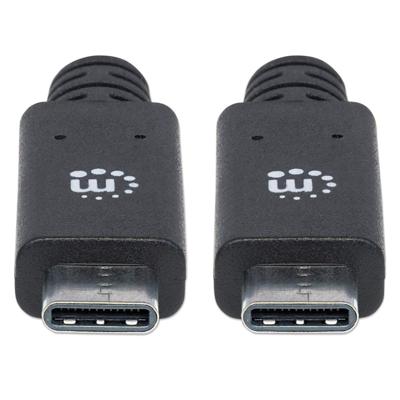 Manhattan 355223 USB-kabel USB 3.2 Gen1 (USB 3.0 / USB 3.1 Gen1) USB-C stekker, USB-C stekker 1.00 m Zwart Stekker past op beide manieren