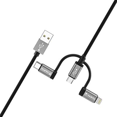Varta 57937101111 USB-kabel USB-A stekker, USB-micro-B stekker, USB-C stekker, Apple Lightning stekker 2.00 m Meerdere kleuren