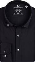 Giordano Heren Overhemd Zwart Knitted Dynamic Flex Modern Fit - thumbnail
