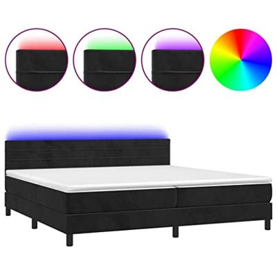 Boxspring met matras en LED fluweel zwart 200x200 cm