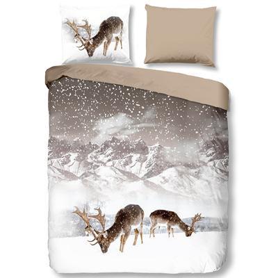 Good Morning Dekbedovertrek "herten in winterlandschap" - Zand - (140x200/220 cm) - Katoen Flanel Good Morning Dekbedovertrek "herten in winterlandschap" - Zand - (140x200/220 cm) - Katoen Flanel