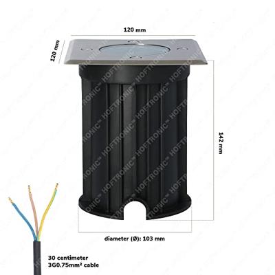 Set van 3 Ramsay LED Grondspot - Dimbaar - Vierkant - GU10 - 4 Watt 345 Lumen - 4000K neutraal wit - RVS - IP67 waterdicht - Tuinspot - Oprit