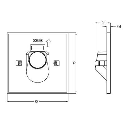 Deko Light Abdeckung eckig grau Auge für Alwaid 930492 Afdekking Grijs