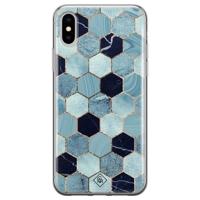 iPhone X/XS siliconen hoesje - Blue cubes - thumbnail