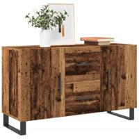 Dressoir 100x36x60 cm bewerkt hout oud houtkleurig - thumbnail