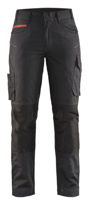 Blåkläder Dames service werkbroek met stretch 71951330 | Zwart/Rood | Maat 46 - 7330509647318