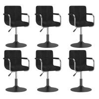 Eetkamerstoelen 6 st draaibaar fluweel zwart - thumbnail