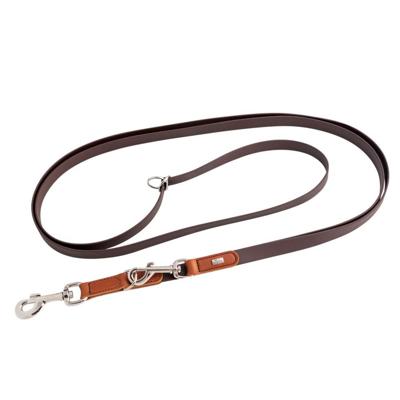 HUNTER Traploos verstelbare hondenlijn Wolmar, chocoladebruin/cognac