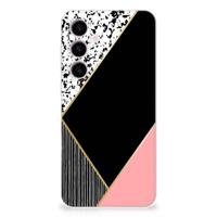 Samsung Galaxy S24 Plus | TPU Hoesje | Zwart Roze Vormen - thumbnail
