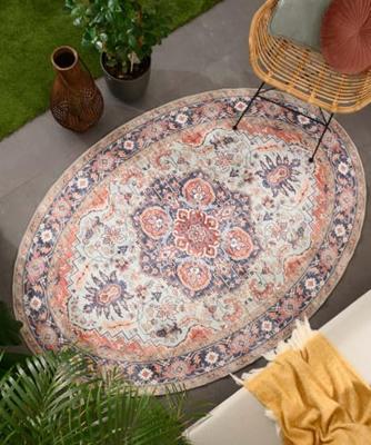 Heritaged Buitenkleed ovaal Vintage - Valenca Fino groen|blauw -