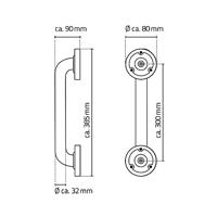 Badgreep Wiesbaden Ridder Sam 30 cm Mat Zwart - thumbnail