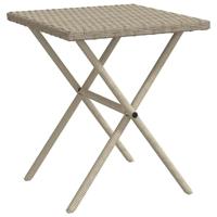 Ligbedden 2 st met tafel poly rattan lichtgrijs - thumbnail