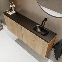 MONDIAZ TURE 120cm toiletmeubel washed oak. EDEN wastafel urban rechts geen kraangat - thumbnail