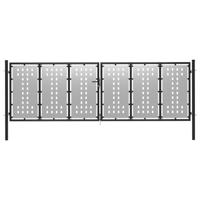 vidaXL Poort 400x75 cm staal zilverkleurig - thumbnail