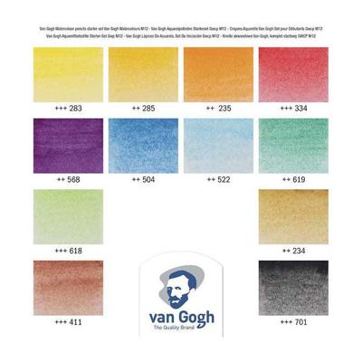 Bruynzeel Van gogh starterset aquarelpotloden met 12 kleuren