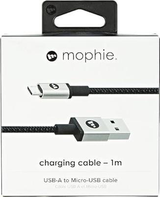 Mophie Charge en Sync Kabel-USB-A naar Micro USB 1M - Zwart