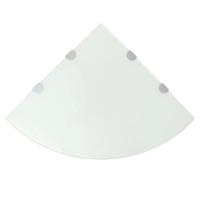 VidaXL Hoekschappen 2 st met chromen dragers 45x45 cm glas wit - thumbnail