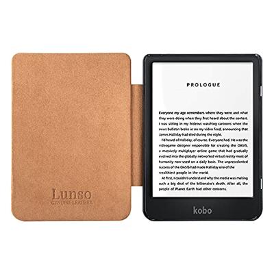 Lunso - Lederen sleepcover hoes - Kobo Nia (6 inch) - Cognac