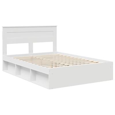 Bedframe met hoofdeinde Wit 160 x 200 cm Massief grenenhout
