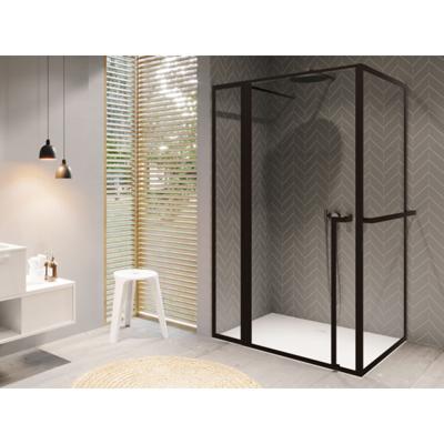 Douchecabine Riho Lucid XL GD203 Omkeerbaar Verstelbaar Aluminium 200x130x80 cm Mat Zwart