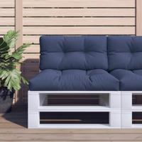 VidaXL Palletkussens 2 st stof marineblauw - thumbnail