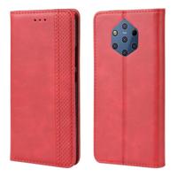Magnetische Buckle retro Crazy Horse textuur horizontale Flip lederen case voor Nokia 9 PureView met houder & kaartsleuven & fotolijstjes (rood) - thumbnail