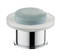 Xellanz Ida vrijstaande glazen zeepschaal chroom - thumbnail