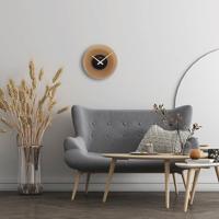 NeXtime NE-8196BR Stille Wandklok - 40cm - Mat Bruin - Glas - "Float" - thumbnail