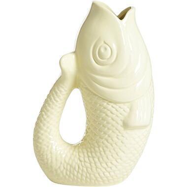 Vaas Koi - off-white - keramiek - 29x18x12,5 cm - Leen Bakker