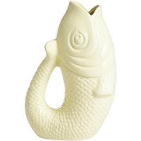 Vaas Koi - off-white - keramiek - 29x18x12,5 cm - Leen Bakker - thumbnail