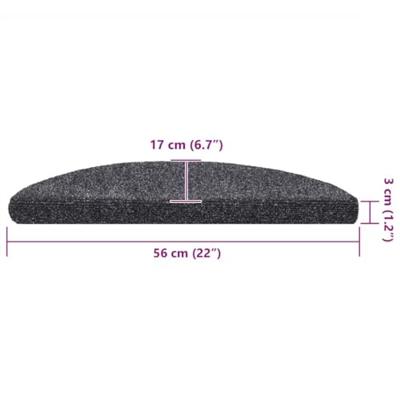 VidaXL Trapmatten zelfklevend 10 stuks 56x17x3 cm donkergrijs halfrond