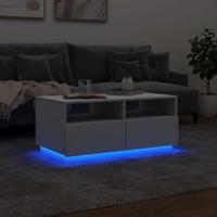 Salontafel met LED-verlichting 90x49x40 cm wit - thumbnail