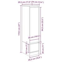 Highboard 29,5x34x119,5 cm spaanplaat zwart eikenkleurig - thumbnail