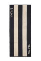 Cawö Cawö Saunahanddoek 6221 Natur Schwarz 80x200 - thumbnail