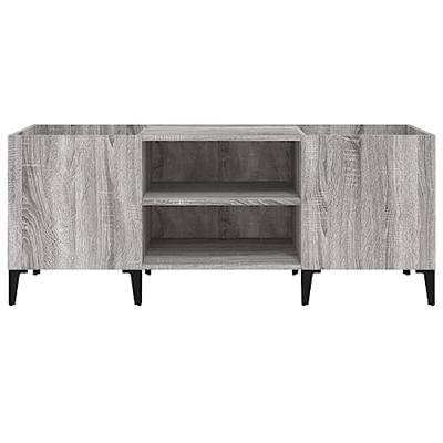 Platenkast 121x38x48 cm bewerkt hout grijs sonoma eikenkleurig - thumbnail