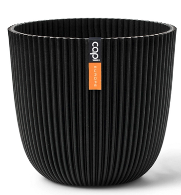 Capi nature groove bol bloempot 21.5x20 cm zwart