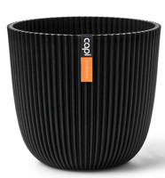 Capi nature groove bol bloempot 21.5x20 cm zwart - thumbnail