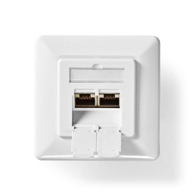 Nedis Netwerk Wanddoos | 2 poort(en) | CAT6a | Female | Wit | 1 stuks - CCBW89250IV CCBW89250IV Nedis Netwerk Wanddoos | 2 poort(en) | CAT6a | Female | Wit | 1 stuks - CCBW89250IV CCBW89250IV