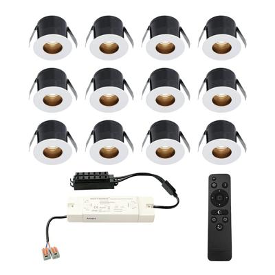 Set van 12 Olivia LED Mini Inbouwspots met Trafo - 12 Volt 3 Watt 150 lumen - Dimbaar - Verzonken - Plat 36mm - 2700K - IP44 waterdicht - Wit - Veranda Spotjes - Overkapping Spotjes Set van 12 Olivia LED Mini Inbouwspots met Trafo - 12 Volt 3 Watt 150 lumen - Dimbaar - Verzonken - Plat 36mm - 2700K - IP44 waterdicht - Wit - Veranda Spotjes - Overkapping Spotjes