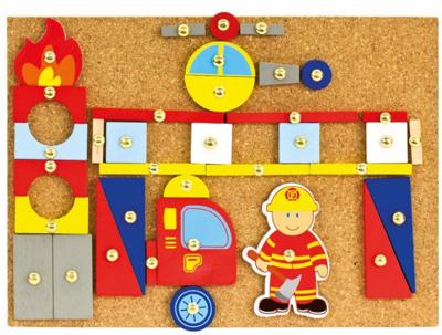 Bino hamerspel Brandweer junior 25 cm kurk naturel 168 delig Bino hamerspel Brandweer junior 25 cm kurk naturel 168 delig