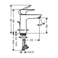Hansgrohe Talis E Wastafelmengkraan met Pop-Up Afvoergarnituur Polished Gold Optic - thumbnail