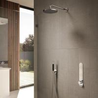 Hotbath Cobber Complete Thermostatische Douche Inbouwset Geborsteld Nikkel IBS24 - thumbnail