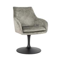 Richmond Draaibare Eetkamerstoel 'Marlon' Chenille, kleur Thyme - thumbnail